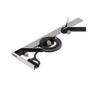 Equerre coulissante ajustable,Equerre combinée 3 en 1 avec rapporteur pour le travail du bois, le travail des métaux, l'ébénisterie et la menuiserie