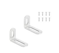 Équerre d'angle réglable en acier inoxydable, robuste, métal , à 90 degrés, forme de L, for étagères bois et meubles(Silver 51mm 2pcs)