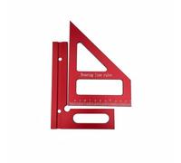 Équerre d'Angle Règle Carré Menuisier Rapporteur Triangulaire Alliage d'Aluminium Antiusure Repères Métriques Contraste Mesures 45° 90° Adaptée à la, Rouge, size to 5