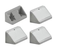 Équerre d'assemblage - Universel - Lot de 4 - Plastique - Gris - Double vis 44mm