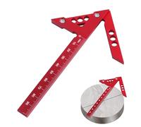 Équerre de centrage, détecteur de milieu, règle de ligne en alliage d'aluminium, règle de marquage de vitesse 45 ° 90 °, angle de centrage de charpentier, règle ronde en forme de cœur, outil de
