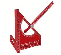 Équerre de charpentier 3D avec design convivial pour un réglage rapide de l'angle, parfait pour les projets de bricolage et une utilisation professionnelle (rouge)