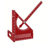 Équerre de charpentier 3D avec design convivial pour un réglage rapide de l'angle, parfait pour les projets de bricolage et une utilisation professionnelle (métrique rouge)