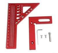 Équerre de charpentier 3D avec traçage de degrés, règle de marquage multi-angles en alliage d'aluminium, 6 angles prédéfinis pour le travail du bois, bricolage, construction, rouge