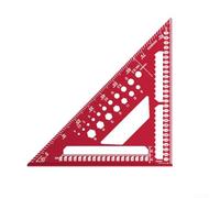 Équerre de charpentier de 30,5 cm, équerre de charpentier en aluminium pour le travail du bois, règle de mesure d'angle robuste de 30,5 cm, outil de mesure d'angle en aluminium double (rouge)