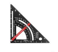 Équerre de charpentier en alliage d'aluminium de 17,8 cm | Règle triangulaire réglable avec rapporteur pour le travail du bois | Coupes d'onglet | Outil de mesure multifonction (17,8 cm britannique)