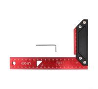 Équerre de charpentier pour mesure avec combinaison d'équerre pour des mesures précises d'angle de 45 et 90 degrés (200 mm)