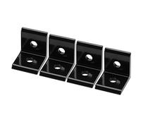 Équerre de Coin L, 1515 2020 3030 4040 4545 Support de Coin Joint de Connexion de Support d'Angle de Connecteur en Aluminium (Black 2020A)
