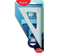 Maped - Équerre de Traçage en Aluminium - Équerre 60° Grand Côté 21 cm - Équerre Scolaire et Professionnelle Solide et Durable