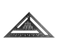 Équerre de en alliage d'aluminium - Règle triangulaire de charpentier de 30,5 cm pour la disposition et la mesure du travail du bois - Outil de mesure à 45 et 90 degrés avec (Noire)