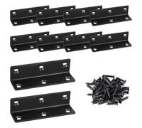 Équerre de Fixation, 10 Pièces Équerre de Fixationen Forme de L Équerre Angle 90 Degrés en Acier, avec Vis Equerre Metal Perforées Équerre de Assemblage Renforcée Inox