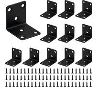 Equerre de Fixation,12 pieces equerre metal,40*40*40 mm Equerre d'assemblage,Lourd equerre inox,Droit Support en forme de L,Connecteur de meuble,Adapté à meuble en bois,mur,table,chaise (Noir)