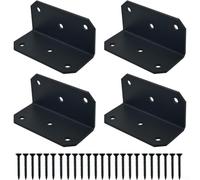 Équerre de Fixation Acier pour 4x4 Pouces pour robuste Équerre(4 Sets) | Acier épais, finition noire, résistance rupture, stabilité longue durée, design -en-un