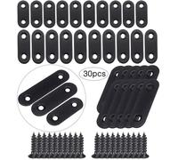 Équerre de fixation - Fixation Droits Plats Plaques - Acier Inoxydable - Noir - 40mm 50mm 60mm