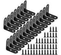 Equerre de Fixation Noir Angle Droit Support en forme de L Metalliques Equerres avec Vis pour Bois Meubles Placard Support 20 Pièces 40 * 40 * 18mm