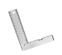 Équerre de menuiserie en aluminium avec niveau à bulle horizontal et règle de mesure 150 mm