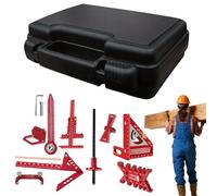 Équerre de menuisier 10 pièces Outil de menuiserie d'outils de mesure | Crochet de magasin de kit de vitesse multifonction pour la construction, les sols, le garage et les projets extérieurs