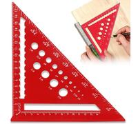 Équerre de menuisier 180 mm 5-en-1 en aluminium noir - règle, rapporteur, pied à coulisse, aide au perçage