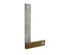 hedue® Équerre de menuisier 400 mm - Equerre menuisier avec angle de 90 degrés, manche en noyer avec lame en acier inoxydable de 45 mm, outil menuisier