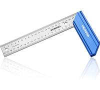 WORKPRO Equerre de Menuisier de 200 MM avec Lame en Acier Inoxydable et Poignée en Aluminium, Equerre Carrée pour Menuisier, Charpentier et Travail du Bois