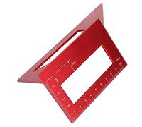 Equerre de menuisier; Fausse équerre - Règle d'Angle Multifonction 45/90°, Alliage Aluminium Bleue, Mesure Précise, Marquage Clair, Idéale Pour Menuiserie et Bricolage (Rouge)