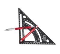 Équerre de Menuisier Réglable en Aluminium, Présent Rentrée, Mesure | Règle Géométrique Multifonction, pour Plans et Bois, avec Stylo Rouge, Usage Pro et Atelier