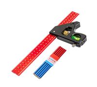 Équerre de mesure pratique 300/400 mm avec amélioration de la stabilité et ensemble de 10 crayons pour la fabrication de meubles et les travaux manuels Outil de mesure de construction