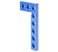 Équerre de Positionnement 90 Degrés, Règle Métallique 0-100mm Bleue, Angle Droit Précis - Alliage d'Aluminium Durable, Marquage Clair, Outil Indispensable pour Menuiserie
