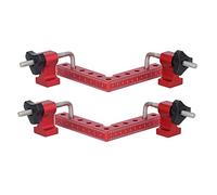 Équerre de positionnement à 90°, équerre de serrage à angle droit en alliage d'aluminium, pour projets de menuiserie, lot de 2 avec échelle métrique et impériale rouge. (120 mm)