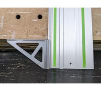 Équerre de Précision 245 mm pour Rail de Scie Plongeante compatible avec Festool et Makita, Guide de Coupe 90 Degrés, Fixation Queue d'Aronde, Gris