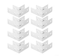 Équerre de Protection Métallique Argentée Lot de 8(Right angle code) | Fer pour robuste, 55x40mm, finition argentée, protection anti-choc, pour idéal caisses transport
