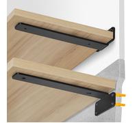 Équerre d'étagère-VEVOR-160 x 100 x 45mm-6 Pièces-Charge 72,6 kg-pour Étagères en L Noir Mat de 5 mm d'épaisseur