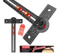 Équerre en T pour Menuiserie 34cm avec Angle Réglable de 15° à 165°, Outil de Mesure en Alliage d'Aluminium, Guide de Positionnement pour Perçage de Précision Idéal pour Charpente, Dessin, Contractors