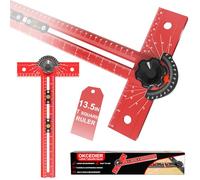 Équerre en T pour Menuiserie 34cm avec Angle Réglable de 15° à 165°, Outil de Mesure en Alliage d'Aluminium, Guide de Positionnement pour Perçage de Précision Idéal pour Charpente, Dessin, Contractors