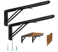 Équerre Étagère Murale 2 Pièces 450 mm - Équerre Charge Lourde, Équerre Pliante, Acier Inoxydable Équerre Rabattable Murale, Support d' Étagères Pliable, Table Étagère