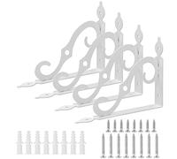 Equerre Etagere Murale 4 Pièces 14cm * 11cm Equerre Charge Lourde Equerre Metal Etagere Equerre Fixation pour Étagère de Livres Jardinage Cuisine (Blanc)