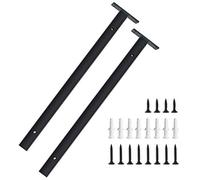 Equerre Etagere Murale Fixation Invisible, Support Etagere Murale Charge Lourde Flottante Tablette Murale Fixation Support Etagere En Fer avec Taquet Etagere, Antirouille 2Pièces Noir (Carré-35cm)