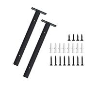 Equerre Etagere Murale Fixation Invisible, Support Etagere Murale Charge Lourde Flottante Tablette Murale Fixation Support Etagere En Fer avec Taquet Etagere, Antirouille 2Pièces Noir (Carré-25cm)