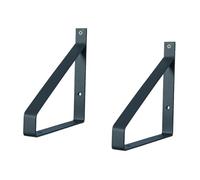 Equerre Etagere Murale Noire,Supports d'étagère Flottants en Fer,Équerre pour Étagère Robuste en Métal,Support d'Angle Brace pour Salon Chambre Bibliothèque,avec Vis,2 Pièces (25cm)