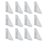 Equerre Etagere Murale Réparation de Support fixe Code d'angle Triangle à angle droit 12 pièces, utilisé for le et renforcement d'armoire lit(Grey-12PCS)