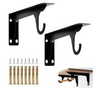 Equerre Etagere Murale, Support Etagere Murale, 28 cm Équerre Charge Lourde avec Crochet, Fixation Etagere Invisible, Supports en L en Metal, Capacité de Charge 75 kg, 2 Pièces