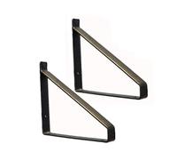 Equerre Etagere Murale Supports d'étagère 2 PCS Pentiche à étagères rustiques en Fer (Color : Black, Size : 10inch(25cm))