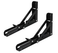 Equerre Etagere Triangulaires Murale 2 pièces 8-20 Pouces Triangle Noir Support d'angle Pliant Support Lourd étagères murales réglables étagères de Table montées matériel for la Maison (Color : 12 in