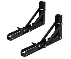 Equerre Etagere Triangulaires Murale 2 pièces 8-20 Pouces Triangle Noir Support d'angle Pliant Support Lourd étagères murales réglables étagères de Table montées matériel for la Maison (Color : 12 in