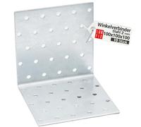 Équerre fixation métal angle large 100x100x100x2,0 mm, 10 pièces | acier, connecteur angle meuble, équerre assemblage bois, equerre perforée galvanisée, support étagère murale