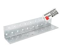 Équerre fixation métal angle large 40x40x200x2,0 mm, acier 2,0 mm, 10 pièces, connecteur angle meuble, équerre assemblage bois, equerre perforée galvanisée, support étagère murale, Lun Fix