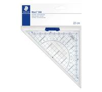 Equerre géométrique 22 cm - Scolaire - Rapporteur intégré - Staedtler