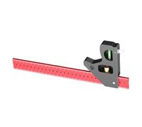 Équerre haute combinaison avec design multifonction pour le travail du bois, la fabrication de meubles, les rénovations, jauges coudées en aluminium léger