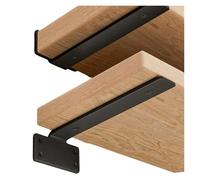 Equerre Heavy Duty Floating Shelf Black Metal Tall Bearing Suspended L Brackets Hidden Wall Shelf Supports Fixed Partition Storage Rack(25cm-2pcs)