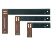 Equerre L.350mm, échelle en mm gravée au laser, bois de rose ECE